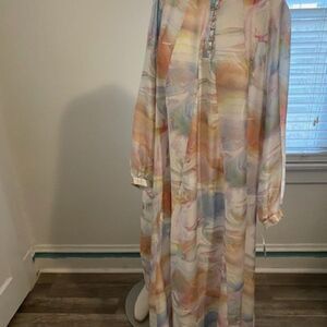 Calme by Johnny Was Marble Kaftan Cotton & Silk blend, size L